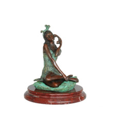 Женский резьба бронзовая скульптура телефоне Леди Крытое украшение Латунь статуя ТПЭ-572
